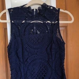 navy blue lace dress
